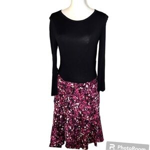 DKNY body conscious dress with full silk skirt, P.